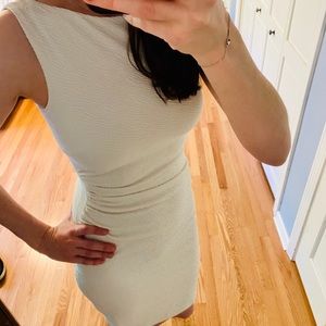 EUC Cache White Fitted Midi Dress